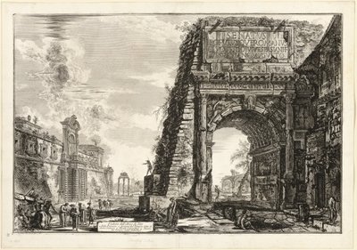 ローマの景色からのティトゥスの凱旋門の眺め 作： Giovanni Battista Piranesi
