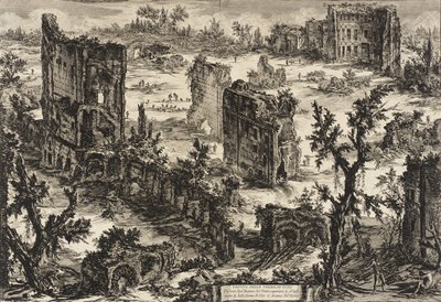 タイタス浴場の眺め、1775年頃 作： Giovanni Battista Piranesi