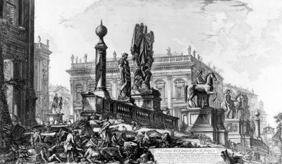 カピトリーノの丘の眺め、「ローマの眺め」シリーズ、1760年頃（エッチング） 作： Giovanni Battista Piranesi