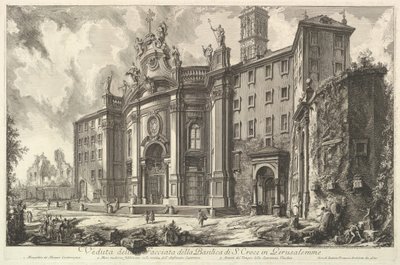 エルサレムのS.クローチェ聖堂のファサードのビュー[エルスの聖十字架...、ca。 1750。 作： Giovanni Battista Piranesi