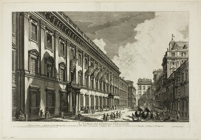 ローマの眺めからのオデスカルキ宮殿の眺め 作： Giovanni Battista Piranesi