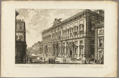 ローマの眺めから、教皇事務局を収容するクイリナルのパラッツォ・デッラ・コンサルタの眺め 作： Giovanni Battista Piranesi