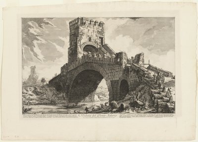 ローマの景色からのサラリオ橋の眺め 作： Giovanni Battista Piranesi