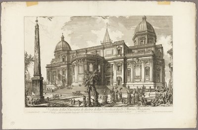 ローマの景色からの聖マリア・マッジョーレ大聖堂の裏口の眺め 作： Giovanni Battista Piranesi