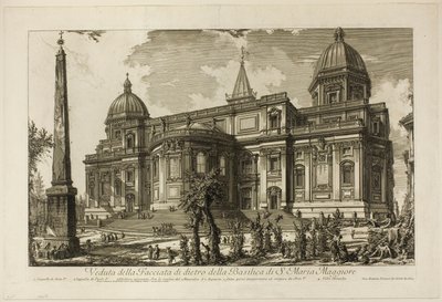 ローマの景色からの聖マリア・マッジョーレ大聖堂の裏口の眺め 作： Giovanni Battista Piranesi