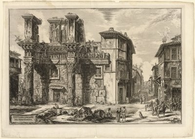 ローマの景色からのネルヴァのフォーラムの遺跡の眺め 作： Giovanni Battista Piranesi