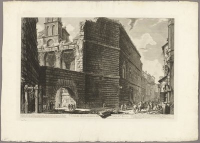 ローマの景色からのネルヴァのフォーラムの遺跡の眺め 作： Giovanni Battista Piranesi