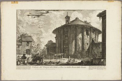 ローマの眺めから、ボッカ・デッラ・ベリタ広場のシベレ神殿の眺め 作： Giovanni Battista Piranesi