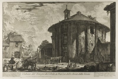 ローマの景色から、真実の口の広場にあるキュベレー神殿の眺め 作： Giovanni Battista Piranesi