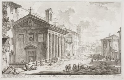 フォルトゥーナヴィリリス神殿、現在はアルメニアのS. Maria Egizziaca教会の眺め、1760-78年頃（エッチング） 作： Giovanni Battista Piranesi
