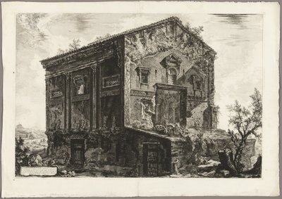 ローマの景色からのカメナエ神殿の眺め 作： Giovanni Battista Piranesi
