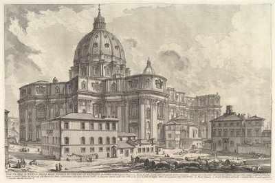 Vedute di Roma Roma... から見た、バチカンのサンピエトロ大聖堂の外観。 1748年。 作： Giovanni Battista Piranesi