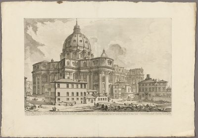 バチカン市国のサン・ピエトロ大聖堂の外観（Views of Romeより 作： Giovanni Battista Piranesi
