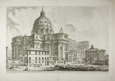 バチカン市国のサン・ピエトロ大聖堂の外観（Views of Romeより 作： Giovanni Battista Piranesi