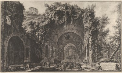 1760年から78年にかけて、ポルタ・カペーナの外にある水源とエギリアの洞窟の眺め。 作： Giovanni Battista Piranesi
