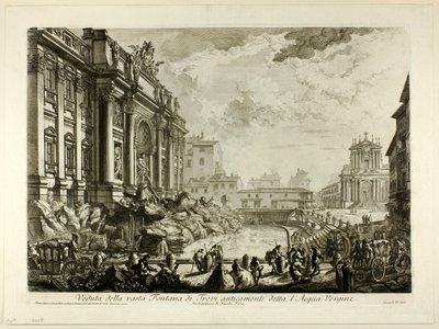 Views of Romeからの、以前はAcqua Vergineと呼ばれていた大きなトレビの泉の眺め 作： Giovanni Battista Piranesi