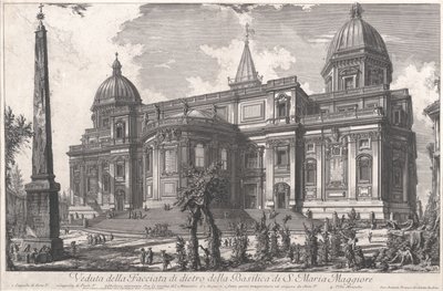 S.マリアマッジョーレ大聖堂の裏口の眺め、c.1760-1778（エッチング） 作： Giovanni Battista Piranesi