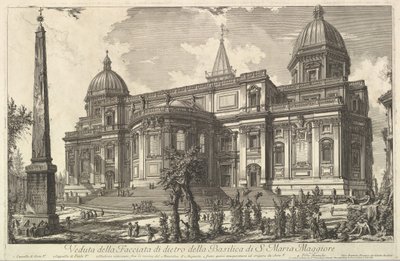 S.マリアマッジョーレ教会の裏口の眺め、ローマの眺めR ...、ca。 1742年。 作： Giovanni Battista Piranesi