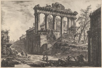 土星の神殿といわゆる一致の神殿の眺め..., 1760-78. 作： Giovanni Battista Piranesi