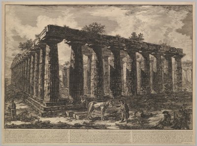 Différentesvues de ...からの柱の大きな囲いの遺跡を示すビュー... 1748年。 作： Giovanni Battista Piranesi