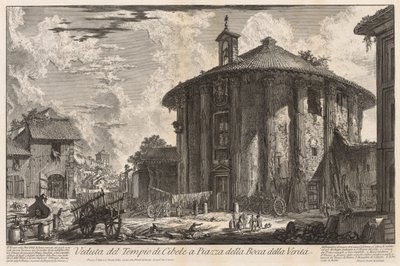 ローマの景色: シベレ神殿 作： Giovanni Battista Piranesi