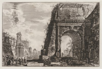 ローマの景色: アーチまたはタイタス 作： Giovanni Battista Piranesi