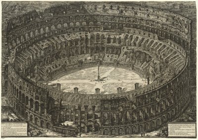 ローマの景色：コロッセオ、1776年。 作： Giovanni Battista Piranesi
