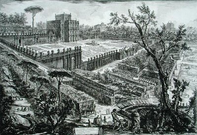 1743年に出版された「Opere Varie di Architettura, Prospettive, Grotteschi, Antichita」の中のパンフィーリ荘（彫刻）。 作： Giovanni Battista Piranesi