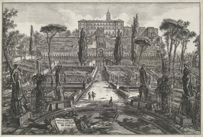 ティヴォリのヴィラ デステ チボリのヴィラ エステンセの眺め (オブジェクトのタイトル) Gezichten op Rome (シリーズタイトル) Giambattista Piranesi の建築家 Ve(nez)iano によって描かれ彫刻されたローマの景色 (シリーズ タイトル) 作： Giovanni Battista Piranesi