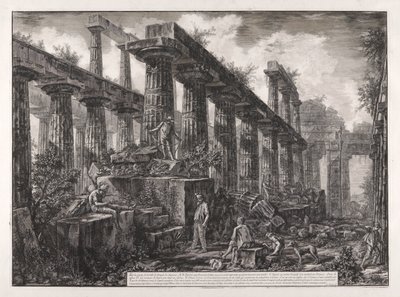 ネプチューン神殿の地下室の遺跡の別のビューからのビュー 作： Giovanni Battista Piranesi