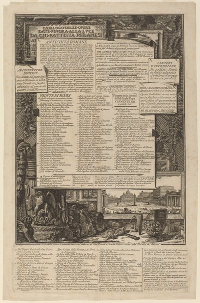 ジオ・バティスタ・ピラネージによるLvceでのこれまでの作品のカタログ 作： Giovanni Battista Piranesi and Francesco Piranesi