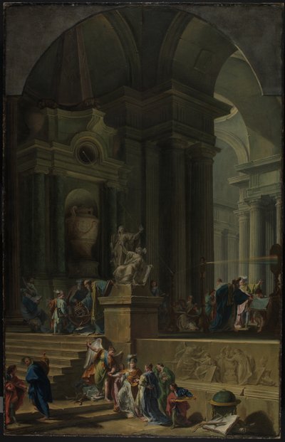 アイザック・ニュートン卿の寓意的モニュメント 作： Giovanni Battista Pittoni