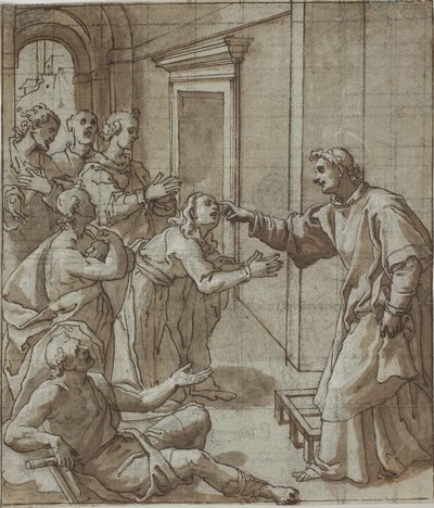 盲人を癒す聖ローレンス 作： Giovanni Battista Pozzi