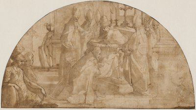司教を奉献する教皇：ルネットのための研究 作： Giovanni Battista Ricci