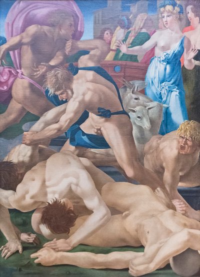 エトロの娘たちを守るモーセ 作： Giovanni Battista Rosso Fiorentino