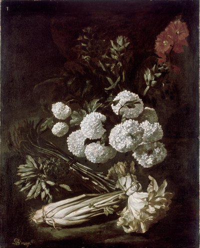 花と野菜の静物画 1650年代 作： Giovanni Battista Ruoppolo