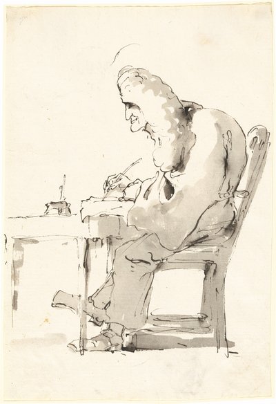 彼の机でベネチアの弁護士 作： Giovanni Battista Tiepolo