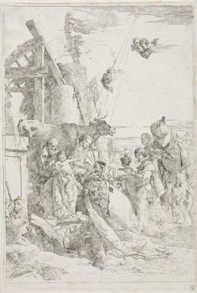 賢者の礼拝、ca。 1740。 作： Giovanni Battista Tiepolo
