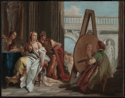 アペレスのアトリエのアレキサンダー大王とカンパスペ 作： Giovanni Battista Tiepolo