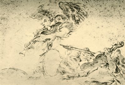 楽器を演奏する天使、c1755、1928 作： Giovanni Battista Tiepolo