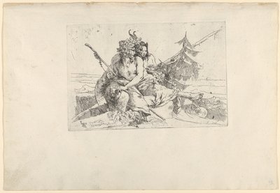 Bacchant、Satyr、Fauness、Scherzi、ca. 1740年。 作： Giovanni Battista Tiepolo
