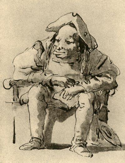 18世紀半ば、座った男の似顔絵、1928 作： Giovanni Battista Tiepolo