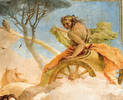 1757年パラッツィーナに納品されたエルサレムの部屋から、眠っているリナルドを誘拐したアルミダのアルミダの詳細 作： Giovanni Battista Tiepolo