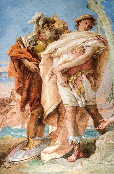 1757年パラッツィーナに納品されたエルサレムの部屋からのリナルドの遺棄、アルミダの放棄 作： Giovanni Battista Tiepolo