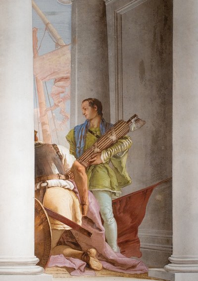 1757年、パラッツィーナのエントランスホールからのオーリスのギリシャ艦隊の詳細 作： Giovanni Battista Tiepolo