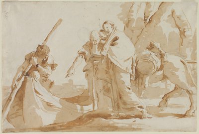 エジプトへの逃避：聖家族の乗船 作： Giovanni Battista Tiepolo