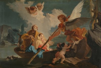 エジプトへの脱出。 1750〜1810 作： Giovanni Battista Tiepolo