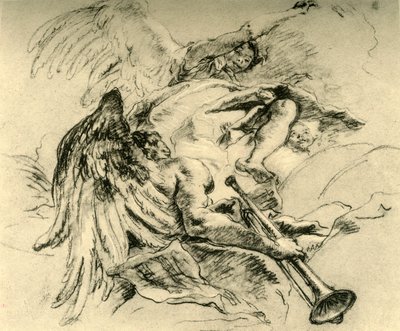天使のグループ、c1754、1928 作： Giovanni Battista Tiepolo