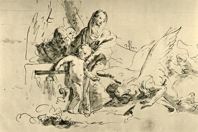 聖家族と天使、18世紀半ば、1928 作： Giovanni Battista Tiepolo