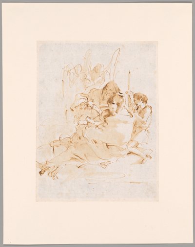 聖家族と聖ヨハネと二人の天使 作： Giovanni Battista Tiepolo